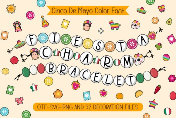Fiesta Charm Bracelet: A Vibrant Color Font for Festive Design