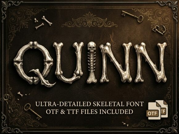 Unearthing Quinn: The Macabre Artistry of the Ultimate Skeletal Font